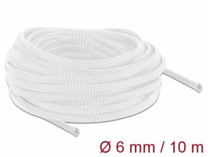 Plasa pentru organizarea cablurilor 10m x 6mm alb, Delock 20693